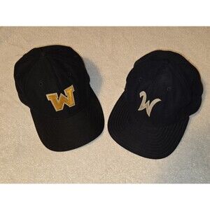 2 Vintage New Era Pro Model Baseball Hats with W Logos Sports Collectible